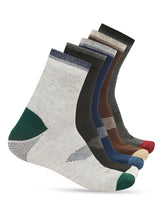 Load image into Gallery viewer, Teakwood Leathers Men's Black Brown Grey Navy Dark Grey Pack Of 5 Cotton Above Ankle Length Socks
