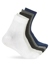 Load image into Gallery viewer, Teakwood Leathers Men's Black White Grey Navy Dark Grey Pack Of 5 Cotton Above Ankle Length Socks
