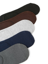 Load image into Gallery viewer, Teakwood Leathers Men's Black Brown Grey Navy Dark Grey Pack Of 5 Cotton Shoe Liner Socks
