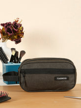 Load image into Gallery viewer, Teakwood  Compact Dual-Zip Travel Toiletry Kit
