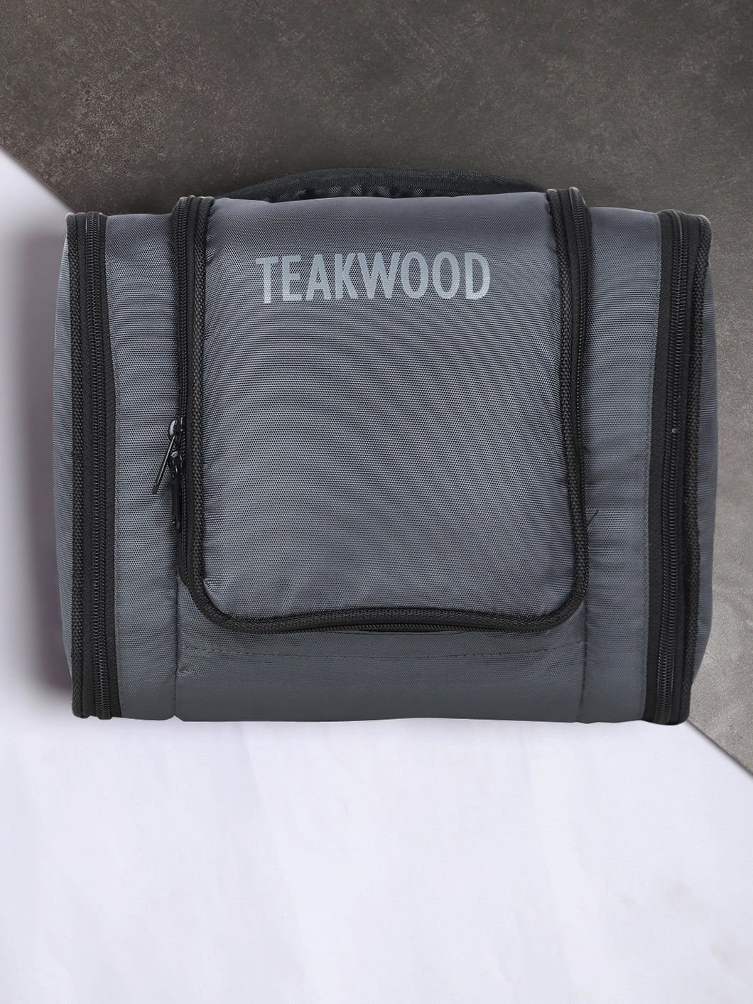 Teakwood Polyester Toiletry Kit Bag Grey