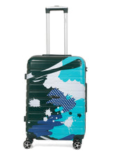 Load image into Gallery viewer, Green shade Abstract printed hard sided  trolley bag
