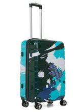 Load image into Gallery viewer, Green shade Abstract printed hard sided  trolley bag
