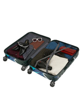 Load image into Gallery viewer, Green shade Abstract printed hard sided  trolley bag
