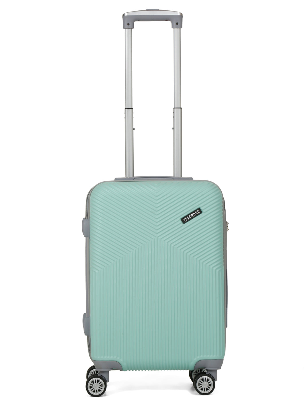 Aqua Blue Textured Hard-Sided Trolley Bag