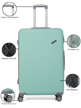 Load image into Gallery viewer, Aqua Blue Textured Hard-Sided Trolley Bag
