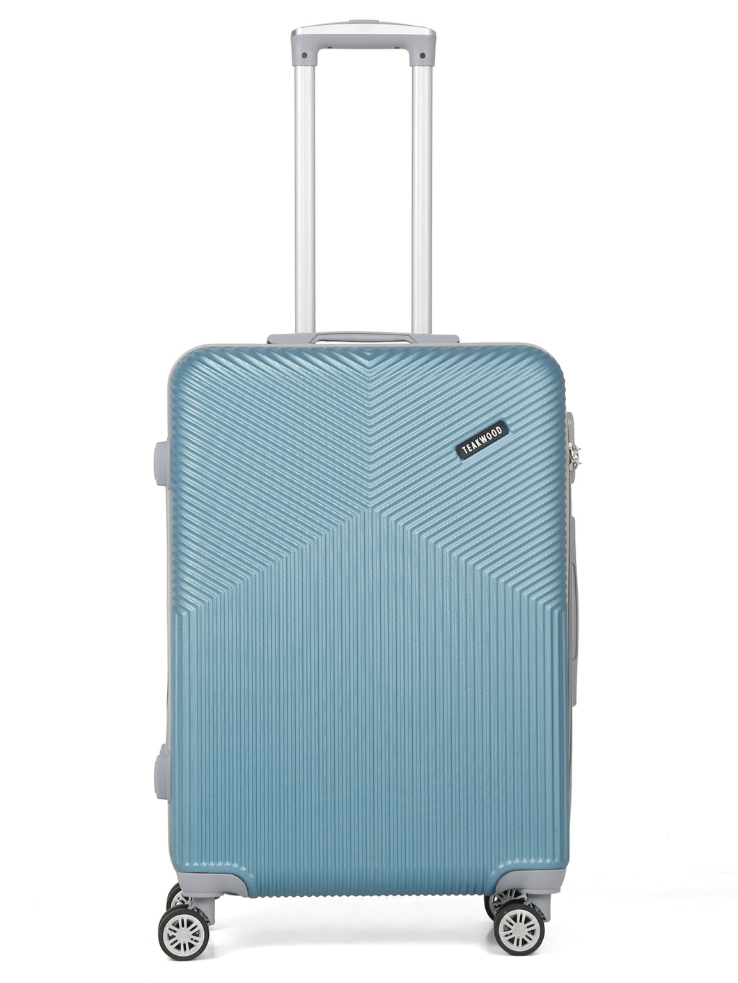 Blue Textured Hard-Sided Trolley Bag