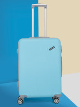 Load image into Gallery viewer, Sea Blue Textured Hard-Sided Trolley Bag
