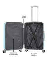 Load image into Gallery viewer, Sea Blue Textured Hard-Sided Trolley Bag
