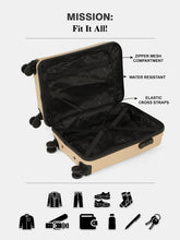 Load image into Gallery viewer, Teakwood Travel Trolley Luggage with 360° Dual Spinner Wheels, Unbreakable Hard Shell Body, Scratch-Resistant Finish, Side Combination Lock, Heavy-Duty Smooth Zippers, Mesh Organizer &amp; Elastic Cross Straps, Small, Multicolor
