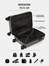 Load image into Gallery viewer, Teakwood Travel Trolley Luggage with 360° Dual Spinner Wheels, Unbreakable Hard Shell Body, Scratch-Resistant Finish, Side Combination Lock, Heavy-Duty Smooth Zippers, Mesh Organizer &amp; Elastic Cross Straps, Small, Multicolor
