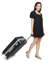Load image into Gallery viewer, Unisex Black Textured Hard Sided Large Size Check-In Trolley Bag
