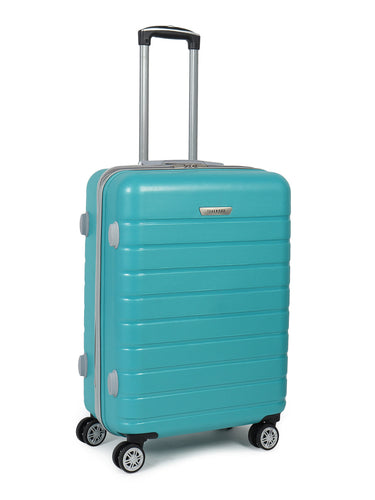 Unisex Turquoise Green Textured Hard Sided Medium Size Check-In Trolley Bag