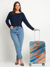 Load image into Gallery viewer, Textured &amp; Printed 360 Degree Rotation Hard medium-Sized Trolley
