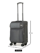 Load image into Gallery viewer, Teakwood Leather Grey Solid Soft Sided Cabin Trolley Bag
