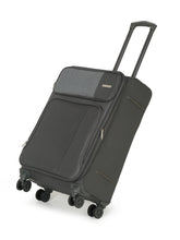 Load image into Gallery viewer, Teakwood Leather Grey Solid Soft Sided Medium Trolley Bag
