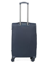 Load image into Gallery viewer, Teakwood Leather Navy Solid Soft Sided Medium Trolley Bag
