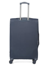 Load image into Gallery viewer, Teakwood Leather Navy Solid Soft Sided Large Trolley Bag
