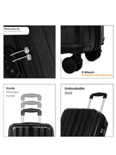 Load image into Gallery viewer, Unisex Textured Hard Sided Cabin Size Trolley Bag
