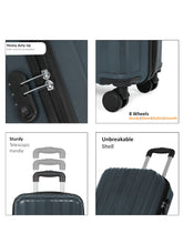 Load image into Gallery viewer, Unisex Textured Hard Sided Cabin Size Trolley Bag

