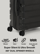Load image into Gallery viewer, Teakwood Travel Trolley Luggage Set of 5 with 360° Dual Spinner Wheels, Unbreakable Hard Shell Body, Scratch-Resistant Finish, Side Combination Lock, Heavy-Duty Smooth Zippers, Mesh Organizer &amp; Elastic Cross Straps – Multiple Colors
