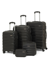 Load image into Gallery viewer, Teakwood Travel Trolley Luggage Set of 5 with 360° Dual Spinner Wheels, Unbreakable Hard Shell Body, Scratch-Resistant Finish, Side Combination Lock, Heavy-Duty Smooth Zippers, Mesh Organizer &amp; Elastic Cross Straps – Multiple Colors
