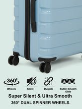 Load image into Gallery viewer, Teakwood Travel Trolley Luggage Set of 5 with 360° Dual Spinner Wheels, Unbreakable Hard Shell Body, Scratch-Resistant Finish, Side Combination Lock, Heavy-Duty Smooth Zippers, Mesh Organizer &amp; Elastic Cross Straps – Multiple Colors
