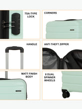 Load image into Gallery viewer, Teakwood Travel Trolley Luggage Set of 5 with 360° Dual Spinner Wheels, Unbreakable Hard Shell Body, Scratch-Resistant Finish, Side Combination Lock, Heavy-Duty Smooth Zippers, Mesh Organizer &amp; Elastic Cross Straps – Multiple Colors
