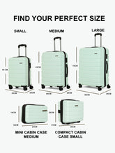 Load image into Gallery viewer, Teakwood Travel Trolley Luggage Set of 5 with 360° Dual Spinner Wheels, Unbreakable Hard Shell Body, Scratch-Resistant Finish, Side Combination Lock, Heavy-Duty Smooth Zippers, Mesh Organizer &amp; Elastic Cross Straps – Multiple Colors
