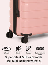 Load image into Gallery viewer, Teakwood Travel Trolley Luggage Set of 5 with 360° Dual Spinner Wheels, Unbreakable Hard Shell Body, Scratch-Resistant Finish, Side Combination Lock, Heavy-Duty Smooth Zippers, Mesh Organizer &amp; Elastic Cross Straps – Multiple Colors
