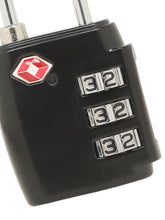 Load image into Gallery viewer, Teakwood Black / Silver TSA 3-Digit Combination lock

