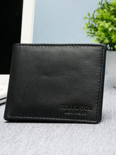 Load image into Gallery viewer, Men Black Leather Two Fold Wallet

