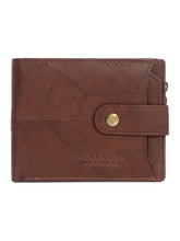Load image into Gallery viewer, Leather Men&#39;s Textured Brown Two Fold Wallet

