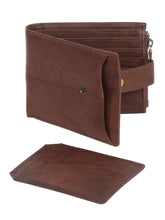 Load image into Gallery viewer, Leather Men&#39;s Textured Brown Two Fold Wallet
