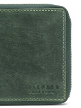 Load image into Gallery viewer, Teakwood Genuine Leathers Men Green Solid Zip Around Wallet
