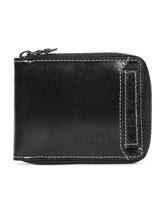 Load image into Gallery viewer, Men Solid Black Leather Wallet with RFID Features
