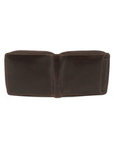 Load image into Gallery viewer, Teakwood Genuine Leather Brown Zipper Wallet
