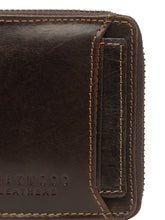 Load image into Gallery viewer, Teakwood Genuine Leather Brown Zipper Wallet
