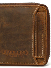 Load image into Gallery viewer, Men's Brown Zip-Around Bifold Leather Wallet
