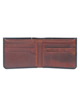 Load image into Gallery viewer, Men Black Leather Two Fold Wallet
