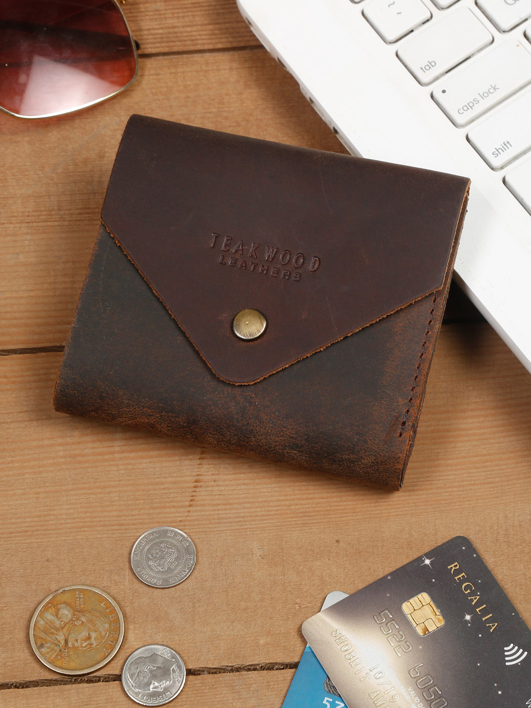 Teakwood Leather Men's Brown Envelope Wallet
