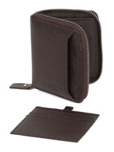 Load image into Gallery viewer, Teakwood Leather Men&#39;s Brown Textured Zip Around wallet
