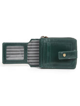 Load image into Gallery viewer, Teakwood Leather Men&#39;s Solid Green Zip Around Wallet
