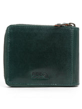 Load image into Gallery viewer, Teakwood Leather Men&#39;s Solid Green Zip Around Wallet
