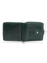 Load image into Gallery viewer, Teakwood Leather Men&#39;s Solid Green Zip Around Wallet

