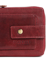 Load image into Gallery viewer, Teakwood Leather Men&#39;s Solid Maroon Zip Around Wallet
