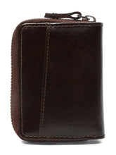 Load image into Gallery viewer, Teakwood Brown Unisex Zip Around Coin And Card Wallet
