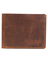 Load image into Gallery viewer, Leather Men&#39;s Solid Brown Two Fold Wallet
