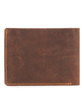 Load image into Gallery viewer, Leather Men&#39;s Solid Brown Two Fold Wallet
