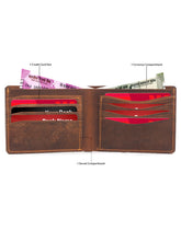 Load image into Gallery viewer, Leather Men&#39;s Solid Brown Two Fold Wallet
